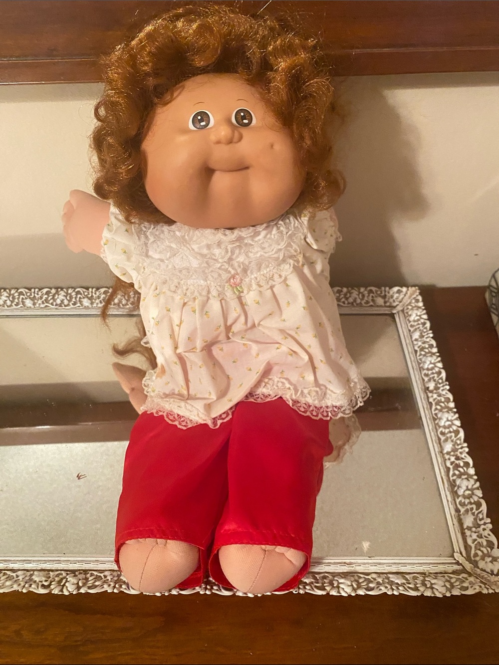 Classic Cabbage Patch Red Pants Doll with White Top